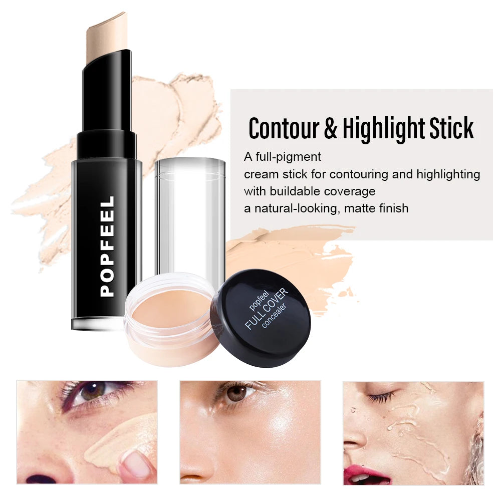 POPFEEL Makeup Cosmetics Gift Set - Premium Makeup Kit with Eyeshadow, Eyebrow Pencil, Mascara, Concealer, Lipstick, Lip Gloss.