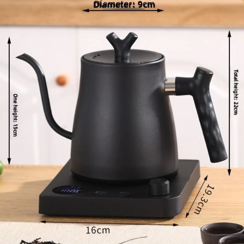 220V Gooseneck Electric Kettle 1L with Temp Control 45-100°C, 304 Stainless Steel Quick Heat, Coffee Tea Brewing