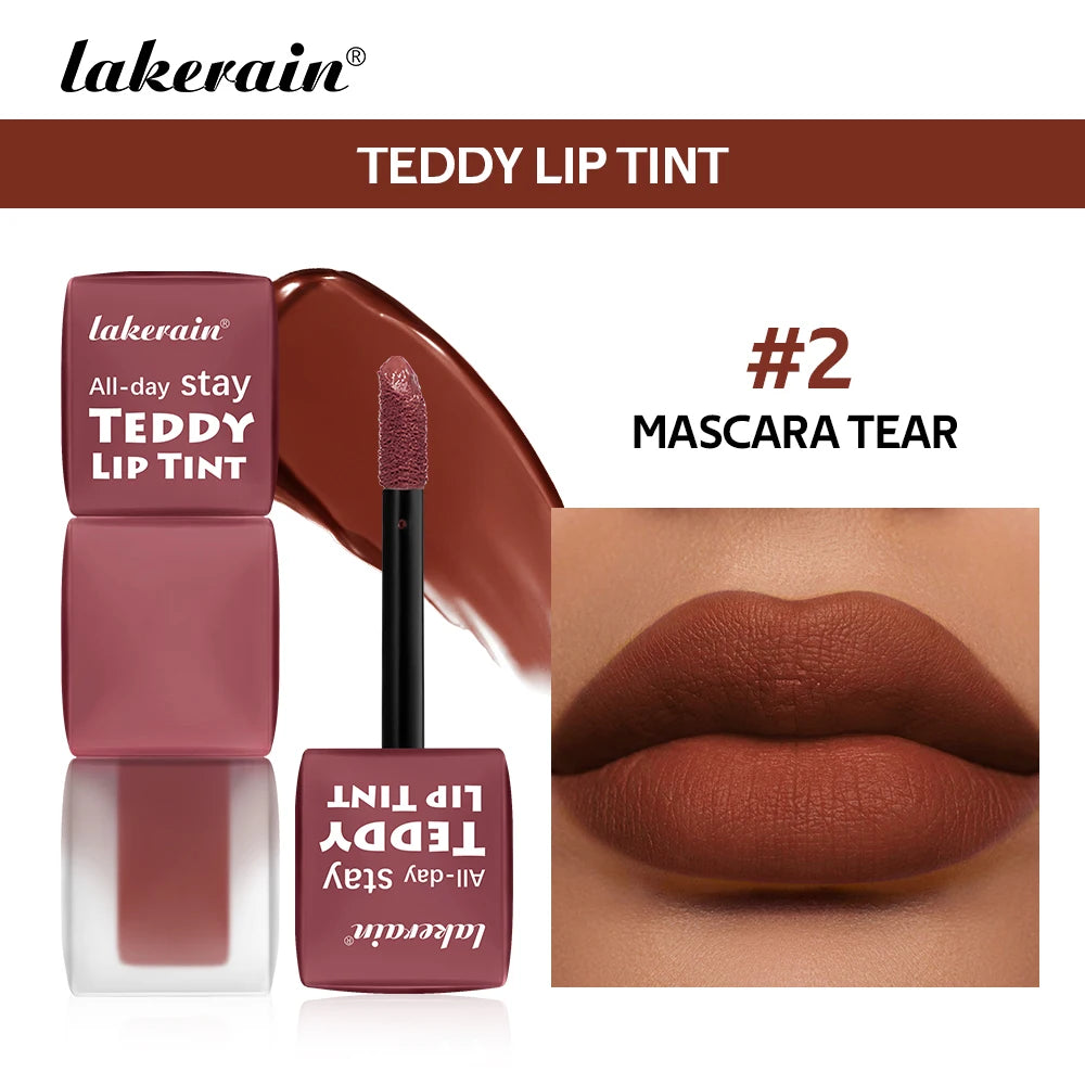 6pcs/set Teddy Velvet Non-stick Cup Lip Glaze Matte Lipstick Waterproof Longlasting Color Liquid Silky Saturation High Lip Gloss