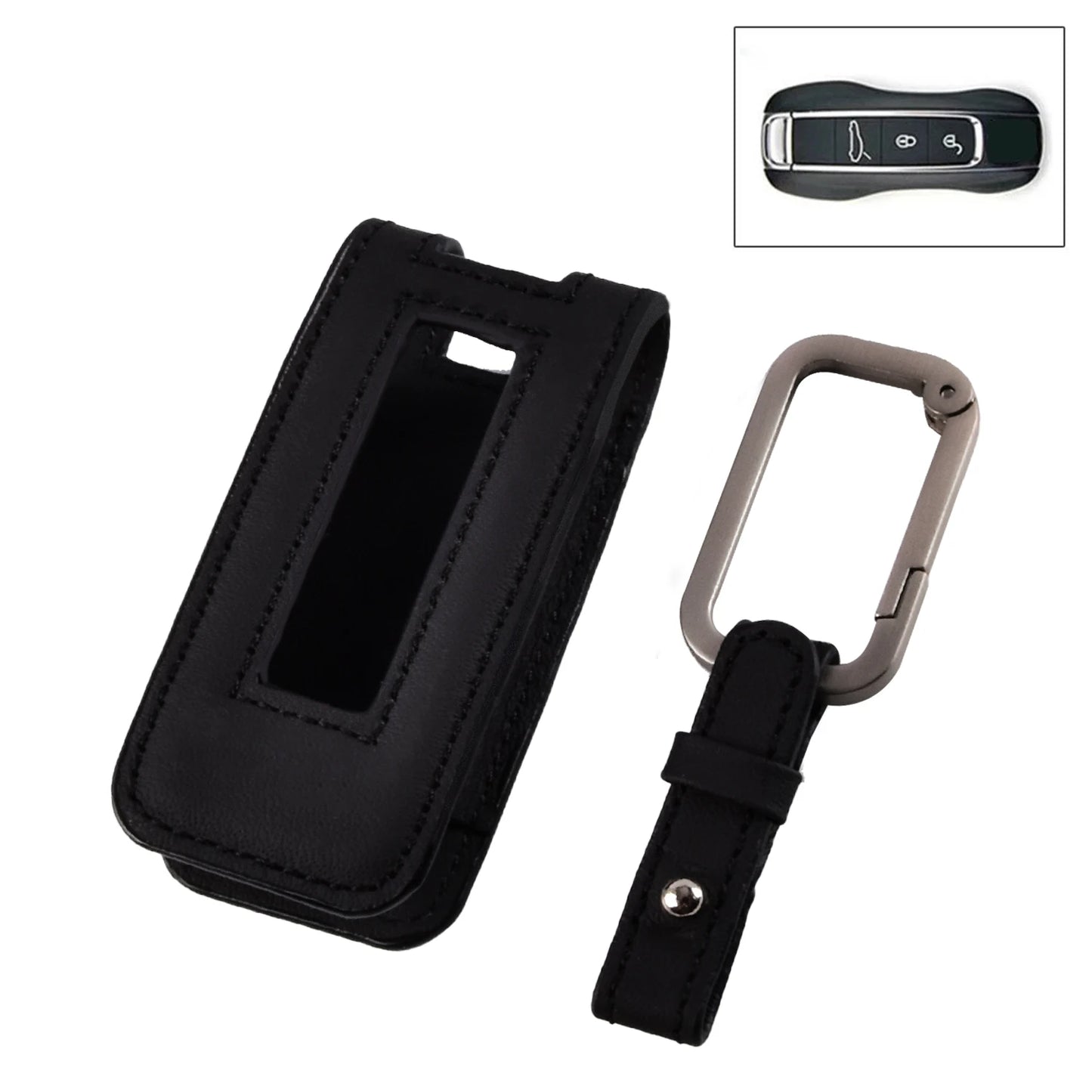 Key Protector Leather Car Cover Fob For Porsche Cayenne Panamera 911 Macan Genuine Genuine Leather Key Brand New