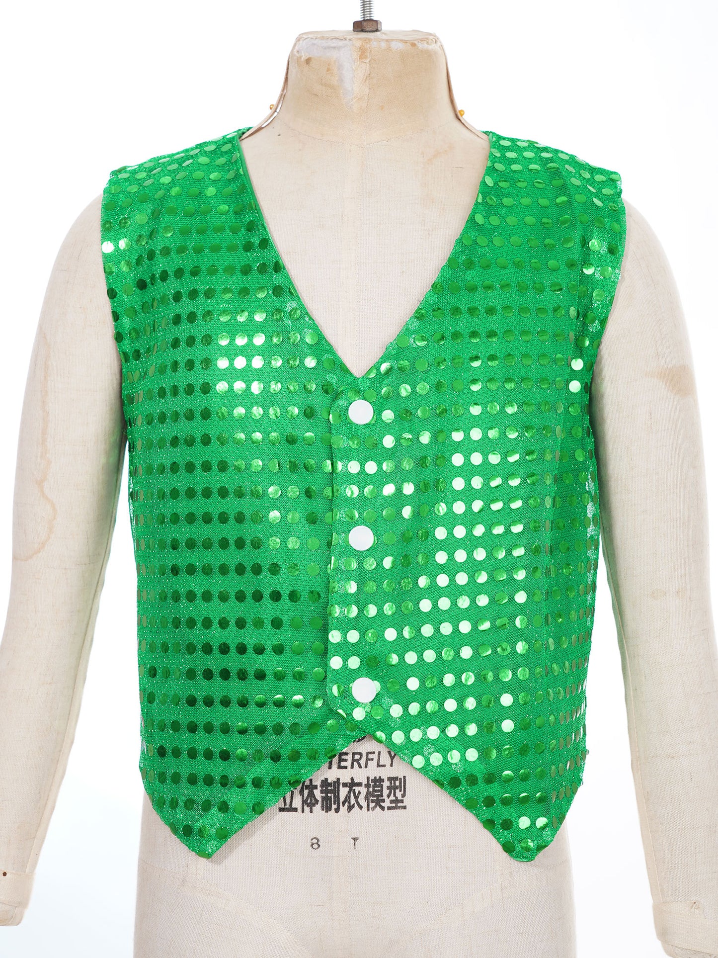 Children Boys Girls Shiny Sequin Vest Waistcoat Hip Hop Jazz Street Dance School Choir Costume Halloween Carnival Party Clothes