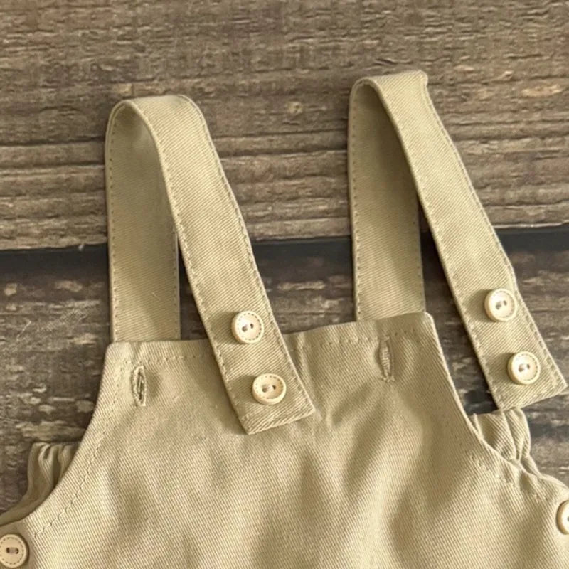 3pcs/set Adorable Baby Suit, Newborn Photography Outfits Retro Overalls Tool Kit + Hat, Western Cowboy Style Shooting Props