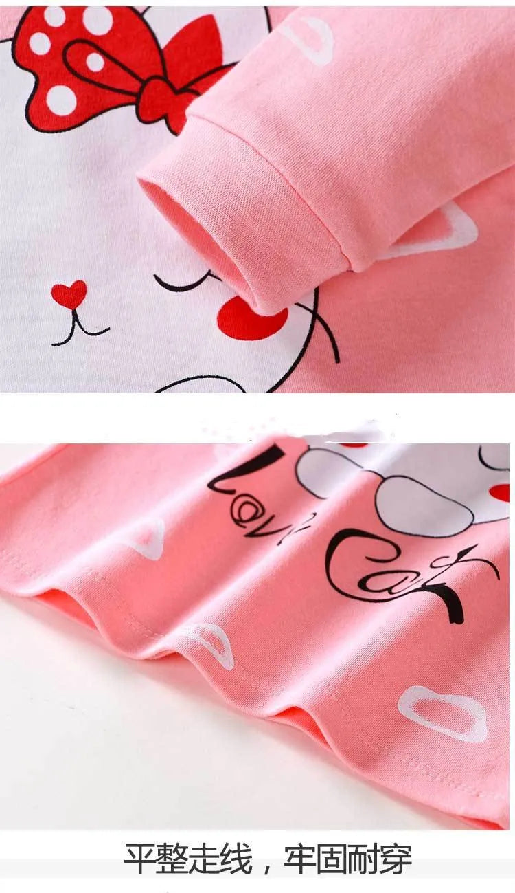 Cotton baby girl clothing winter newborn baby clothing set 2 sets of spring children's pajamas 0-5 year old baby cartoon casual