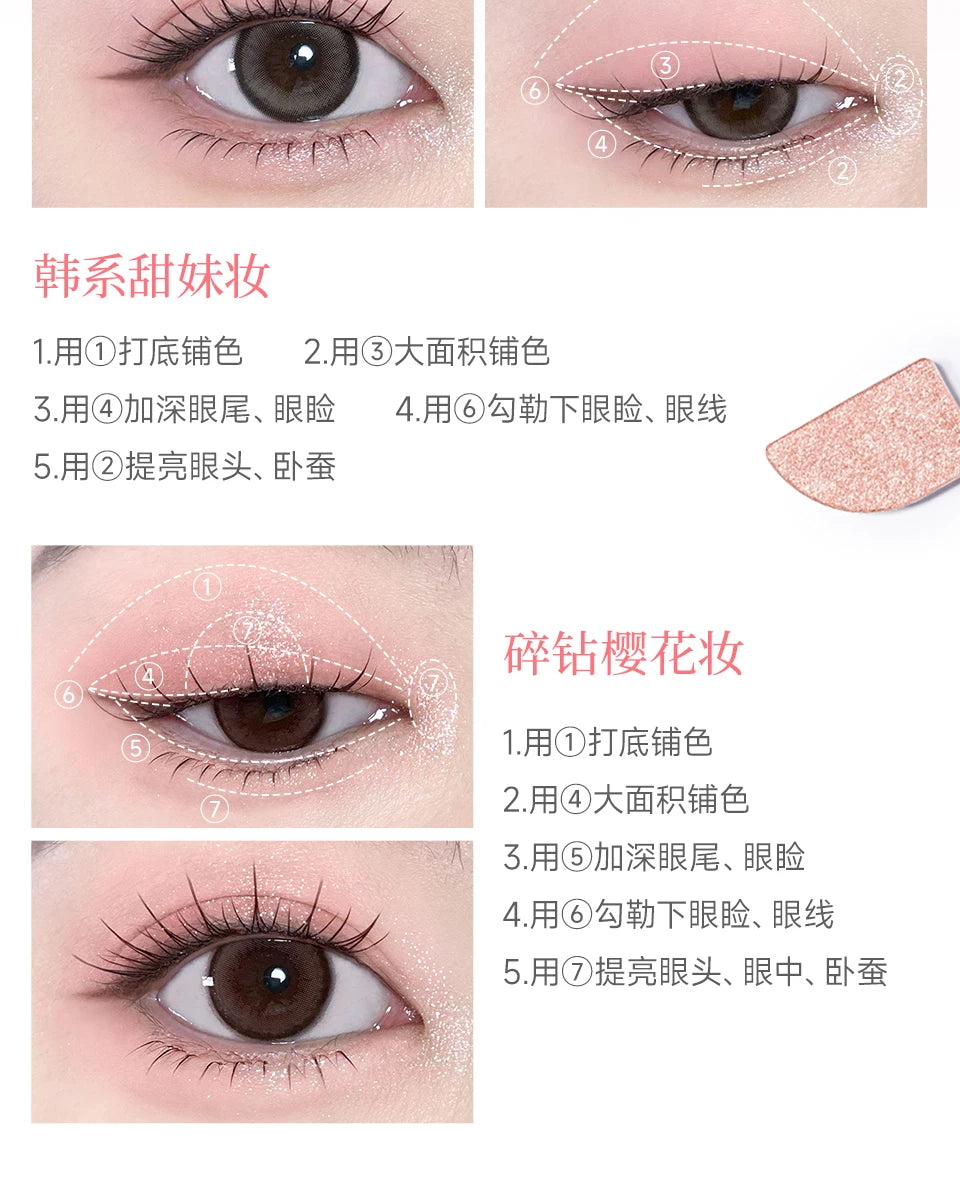 FOCALLURE 8 Colors Eyeshadow Palette Matte Satin Shimmer Glitter Fine Flash Waterproof Easy to Wear Longlasting Eye Makeup