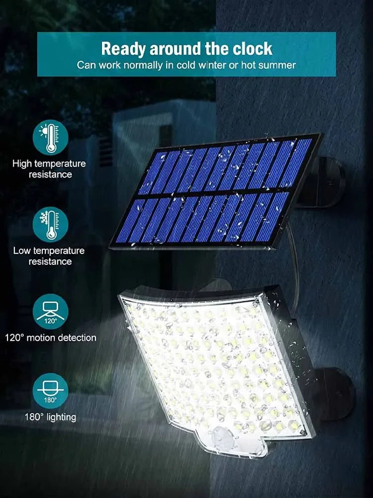 106LED Split Solar Lamp 3 Lighting Mode Outdoor Decoration Sunlight Wall Light PIR Motion Sensor Waterproof Garden Garage Lamp