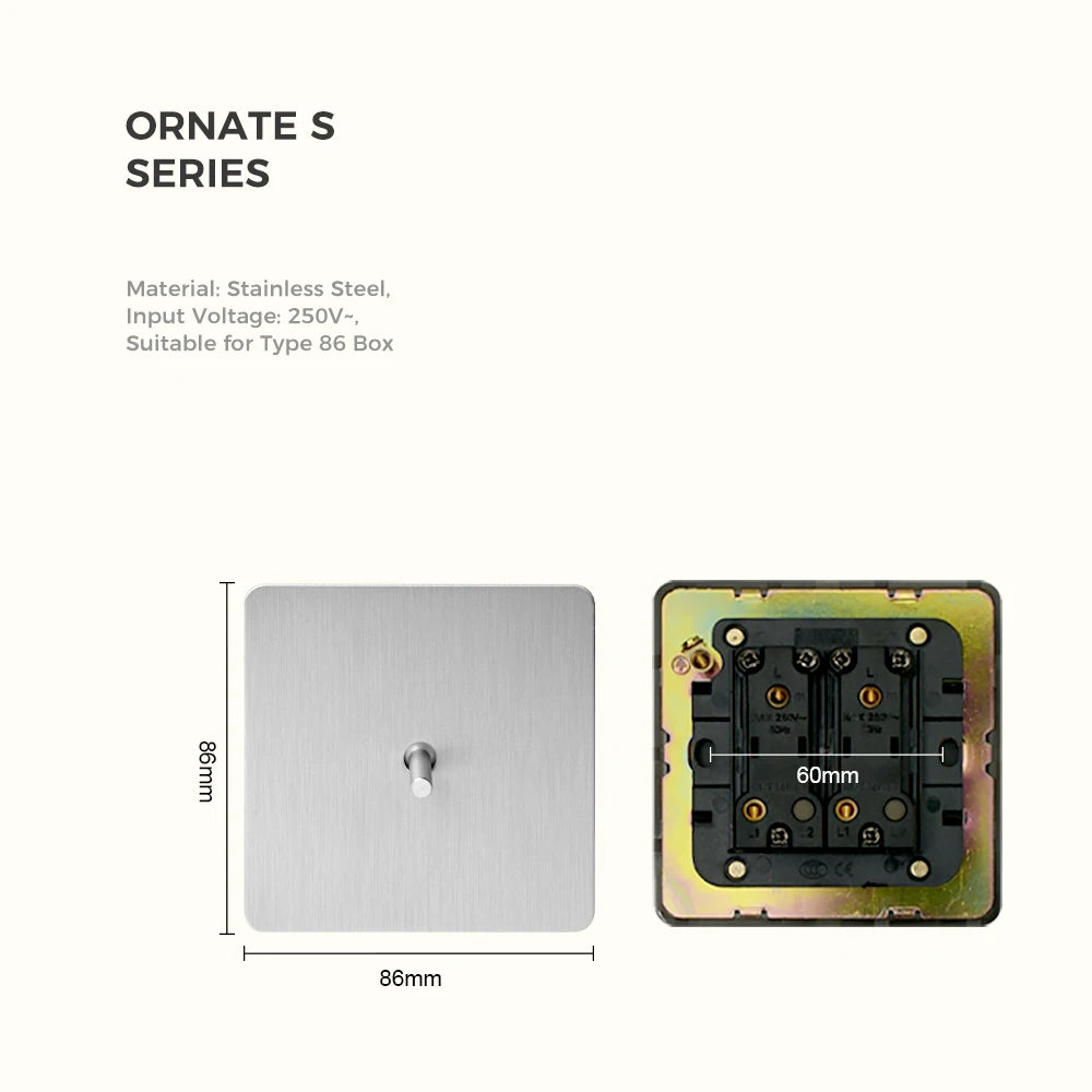 Avoir Matte Silver Vintage Toggle Switch Panel Brass Lever Switches Push Button Home Improvements Light Switches Dimmer Sockets