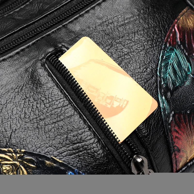Luxury Soft Leather Women Messenger Shoulder Handbags and Purses Flowers Multi-pocket Crossbody Mommy Bag Ladies Sac 2022 New
