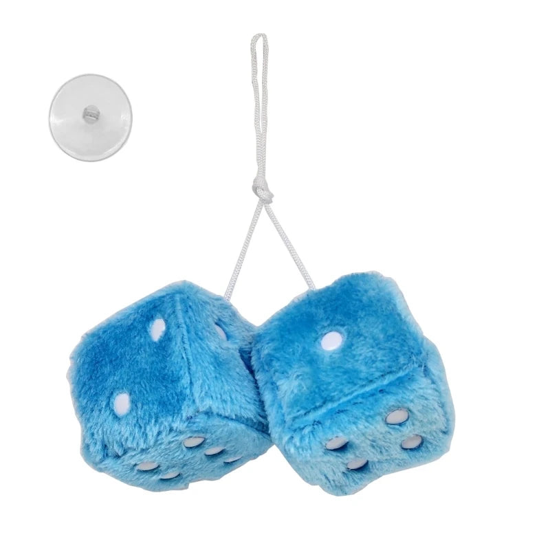 QM82 Car Hanging Furry Dice Car Dice Car Hanging Furry Dice Hanging Fuzzy Dice Plush Car Pendant Pair of Hanging Couple