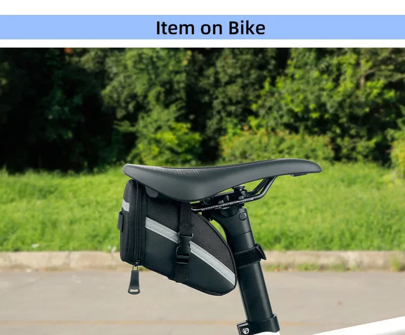 Bicycle Rear Saddle Bag Cycling Accessories Storage Panner Streamlined Tail Bag Pouch for MTB Road Bike W/Loop to Attach Light