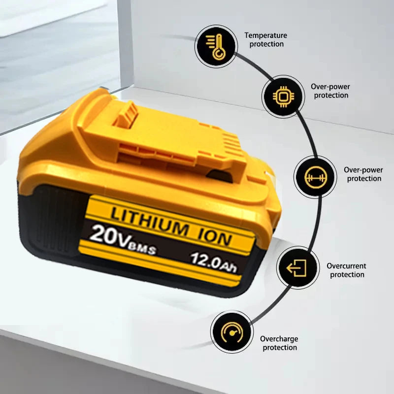 Original for DeWalt 6Ah/8Ah/12Ah 20V battery replaceable DCB184 DCB200 DCF892 DCF845 DCF850 DCF911 DCD800 DCD805 Tools Battery