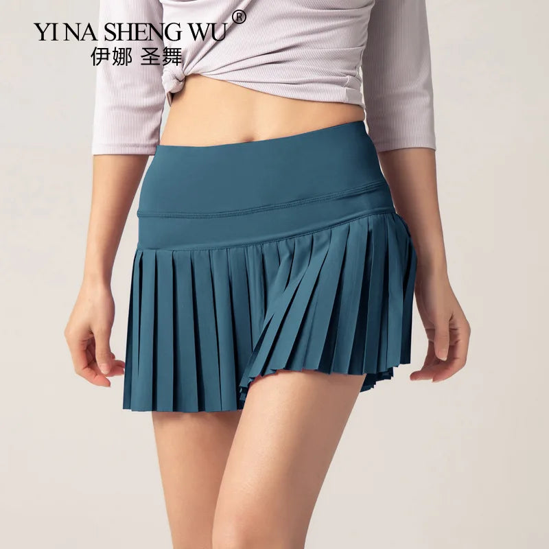 Women Sports Tennis Skirts Skirt Fitness Shorts High Waist Athletic Running Short Quick Dry Sport Skort Pocket Short Skirt New