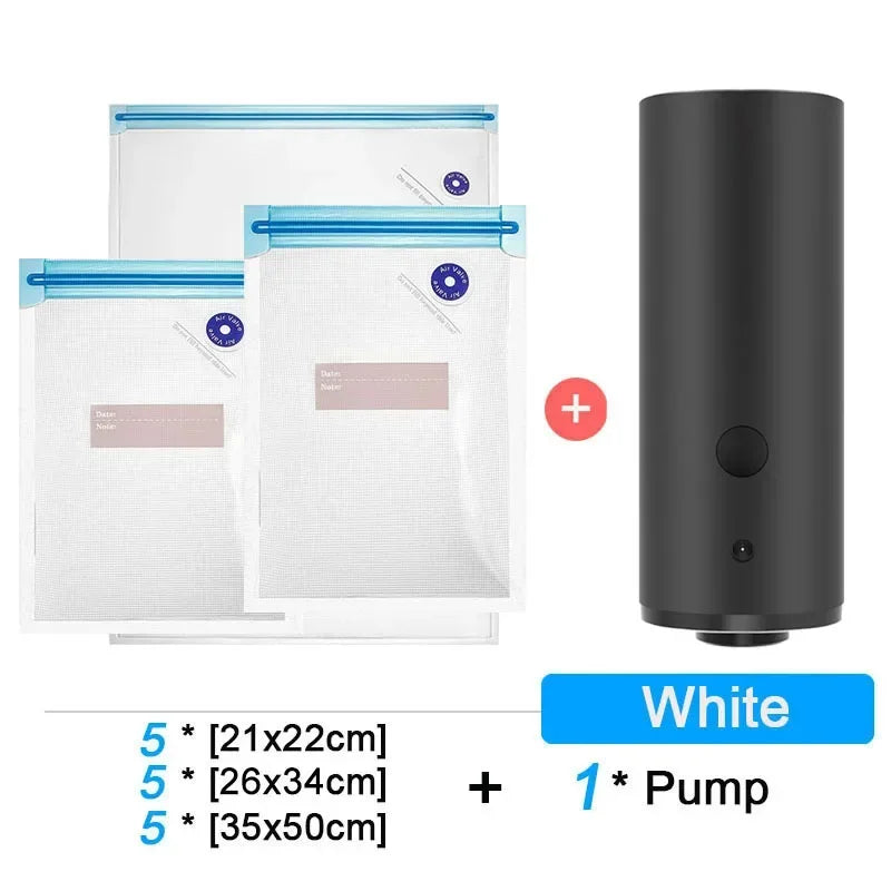 Electric Vacuum Storage Pump for Travelling Home Clothes Blankets Portable Hand Sous Vide Food Saver Vacuum Bags Sealer Machine