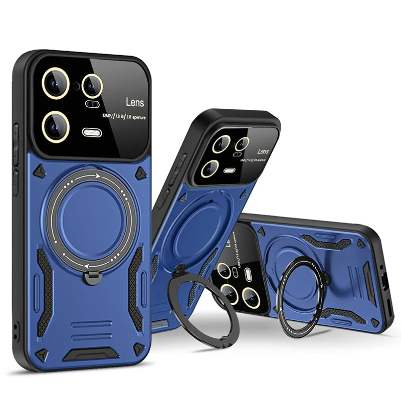 Camera Protect Shockproof  Armor Phone Case For Xiaomi 11T 12T Pro 13 13T Pro For Xiaomi 14 Pro Magnet Holder Ring Back Cover