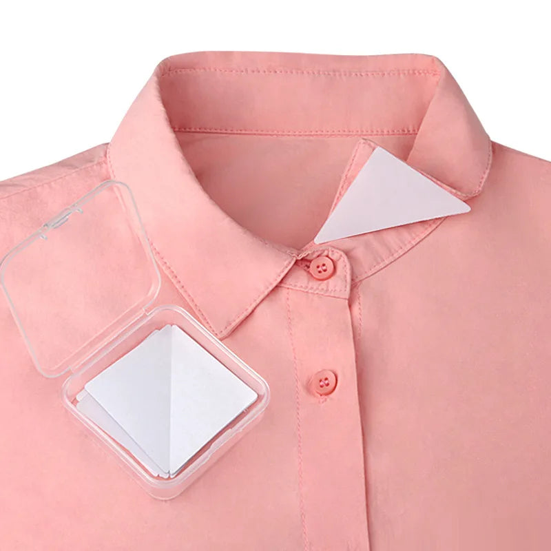 Shirt Collar Styling Stickers Shirt Support Collar Stays T-Shirt Fixed Collar Shaper Invisible Adhesive Patches Fastener