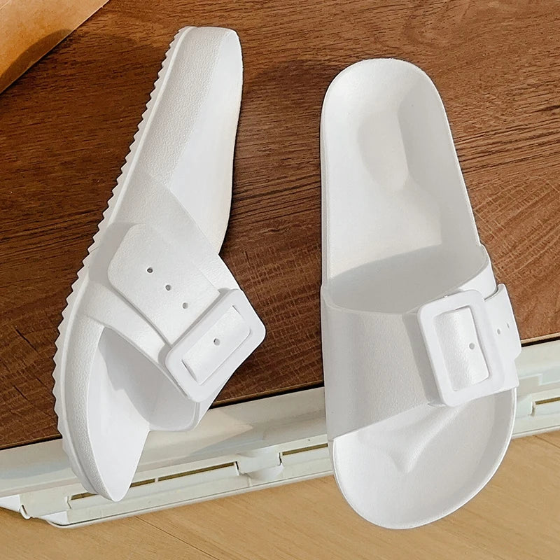 Summer Womens Adjustable Soft Slides Clogs Slipper Outdoor Indoor Flat EVA Slippers Lightweight