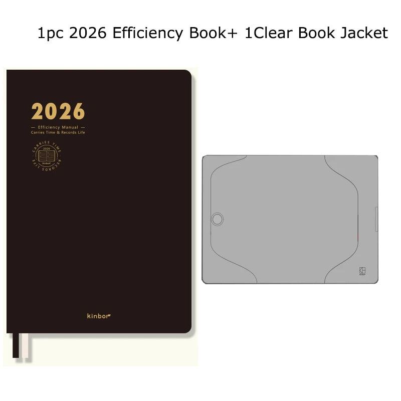 Kinbor 2026 A5 Efficient Planner Notebook,2 Days per Page with Habit Tracker,To-Do Lists&Time Management for Workplace, College