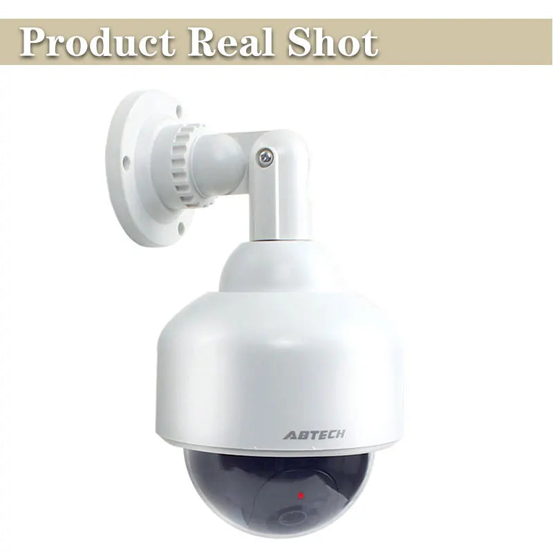 Fake Dummy Camera Outdoor IP54 Rainproof Security Surveillance Flash Dome Camera with CCTV Warning Sticker Easy to Install