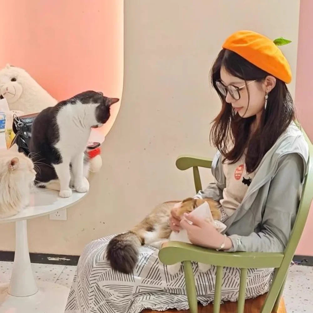 Apparel Accessories Funny Orange Berets Creative Casual Tomato Cap Vintage Cute Painter Hat Unisex