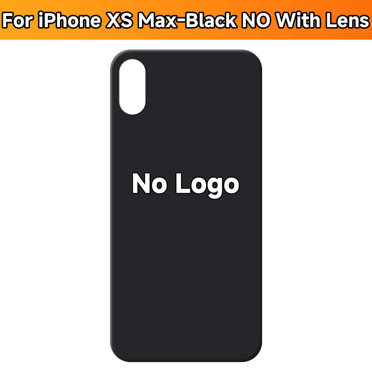 For iPhone X/XS/XS Max Battery Back Cover Glass Panel Rear Door Housing Case Replacement Part No Logo