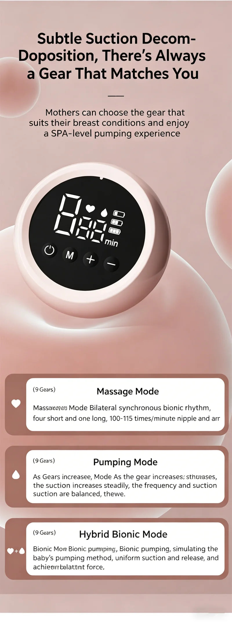 Portable USB Double Electric Breast Pump BPA Free 3 Modes 9 Suction Levels LED Display for Nursing Moms Easy Baby Feeding Gifts