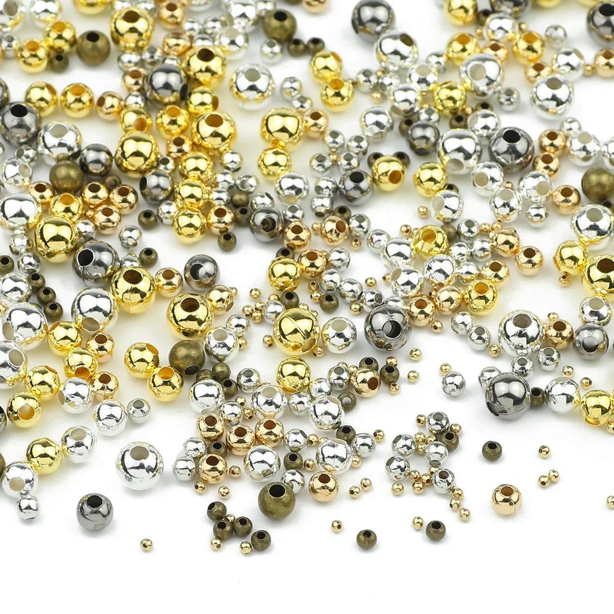 30~1000Pcs 2/3/4/5/6/8MM Gold-plated Metal Round Iron Washer Loose Beads For Jewelry Making Bracelet Necklace Accessories DIY