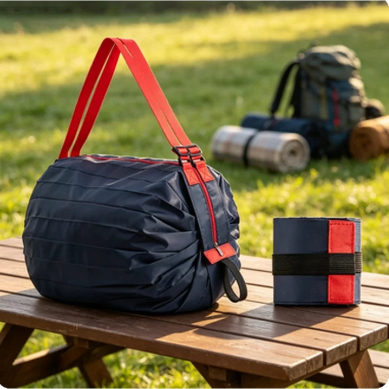 Portable Foldable Camouflage Grocery Tote Large Capacity Reusable Shopping Handbag With Handle Outdoor Travel Storage Bag