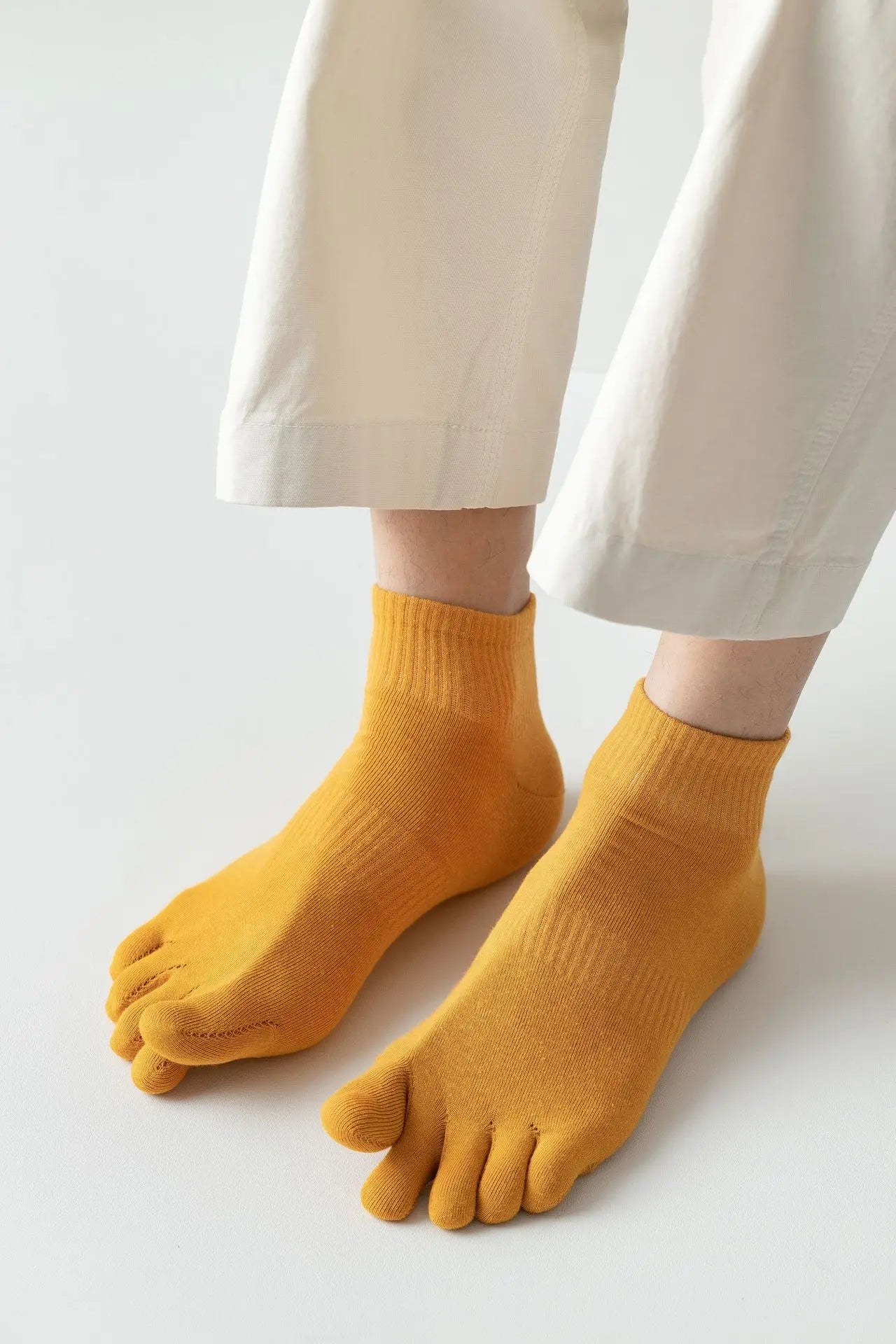 Men's Five Finger Ankle Sport Socks Cotton Breathable Mesh No Show Socks with Toes Fashion Sweat-absorbing High Quality Sokken