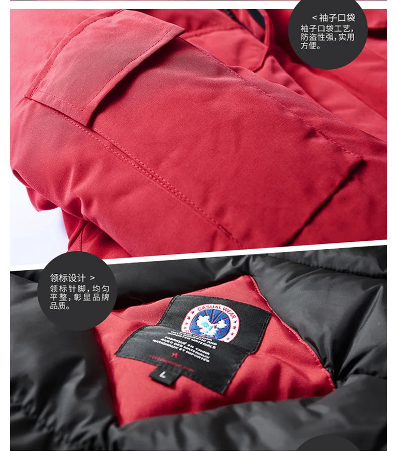 -30 C FIT Plus Thick Velvet Down & Parka coat 6XL 7XL 8XL  winter jacket men waterproof windproof chaquetas hombre