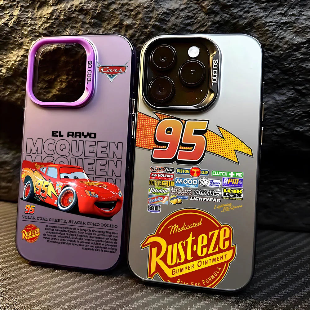 HOT Cars L-Lightning M-McQueen Phone Case For iPhone 17 16 15 14 13 12 11 mini Pro Max X XR Air Plus Anti Fall Matte Back Cover