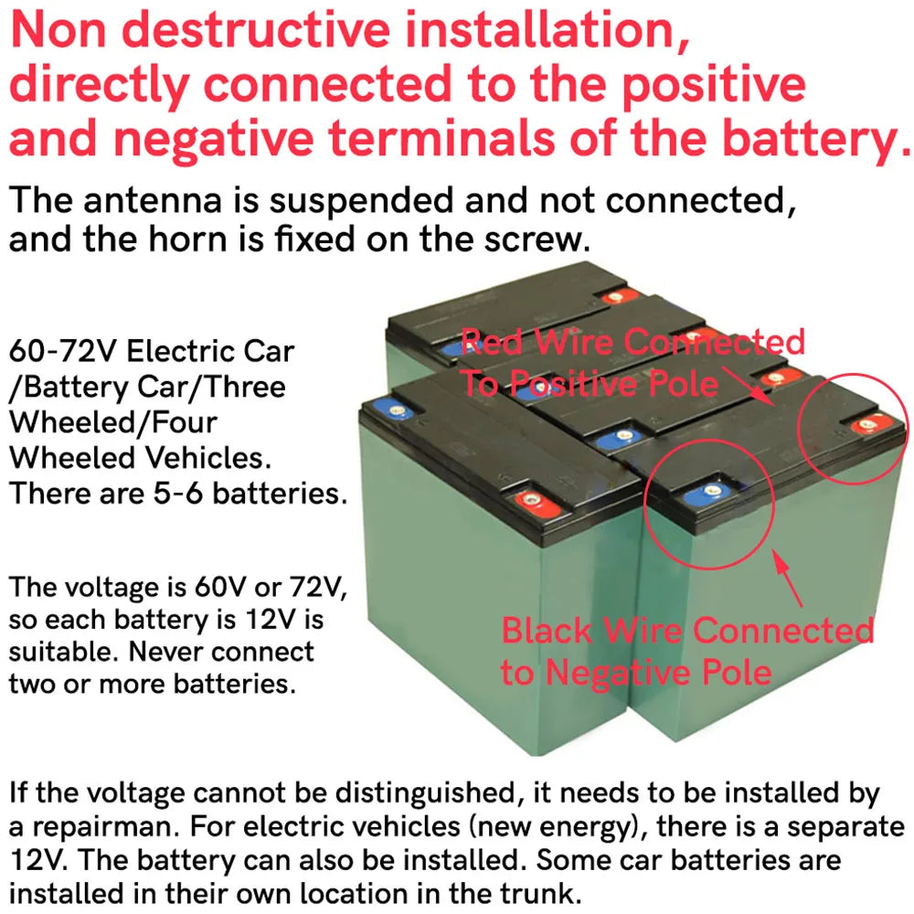 Universal 12V Car Alarm System 1 Way Vehicle Burglar Alarm Siren Security Protection With 2 Remote Control Car Motorcycle Truck