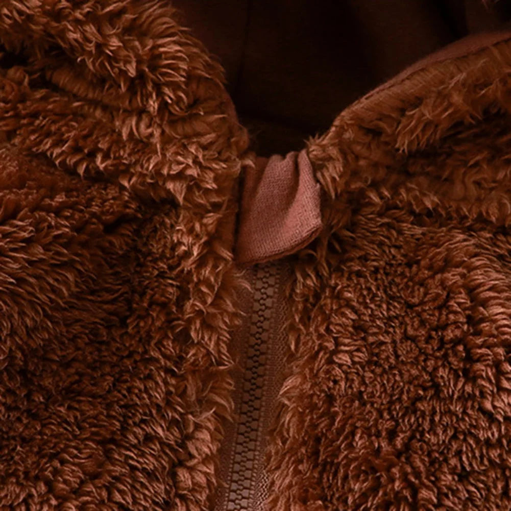 Winter Baby Clothes Cute Cartoon Bear Baby Rompers Pajamas Infant Boy Girls Animal Costume Zipper Jumpsuit 0-24 Months