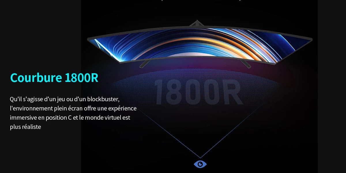 LXZ Curved 32 Inch Gaming Monitor 1800R, 2K QHD 165hz Frameless Display 99% sRGB, 178°Wide Viewing Angle, Display Port HDMI