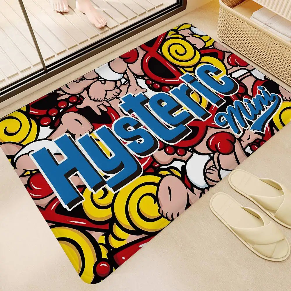 Japan Fashion H-Hysteric M-MiniS Floor Mat Non-Slip Laundry Room Mat Laundry Decor Balcony Child Living Room Bedside Mats