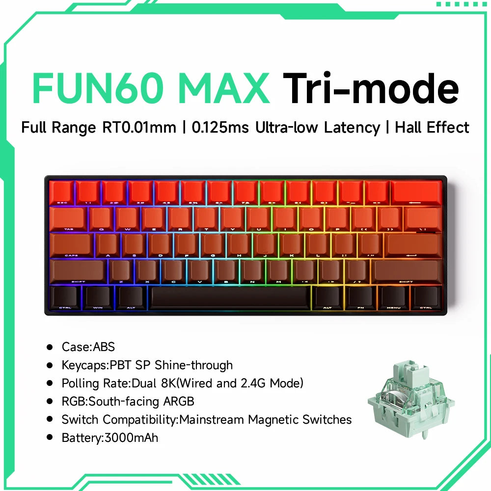 Akko MonsGeek FUN68 FUN60 PRO&MAX  HE Magnetic Keyboard 60% 65%Gaming Keyboards Rapid Trigger 8K Custom Keyboard Gamer Esports