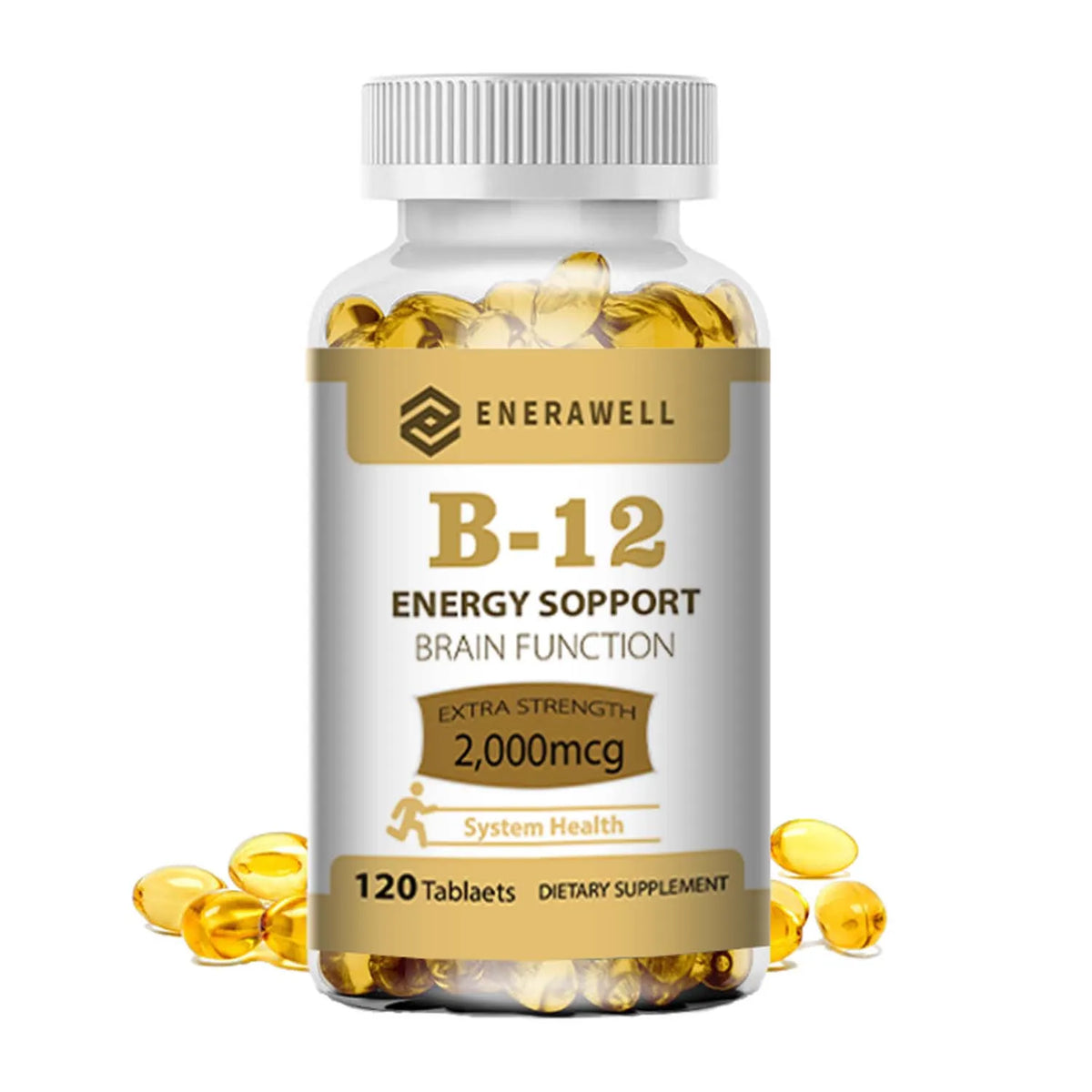 Vitamin B12 Capsules - Methylcobalamin Supplement for Mind, Energy, Brain, Mood, Heart Support 120 Capsules
