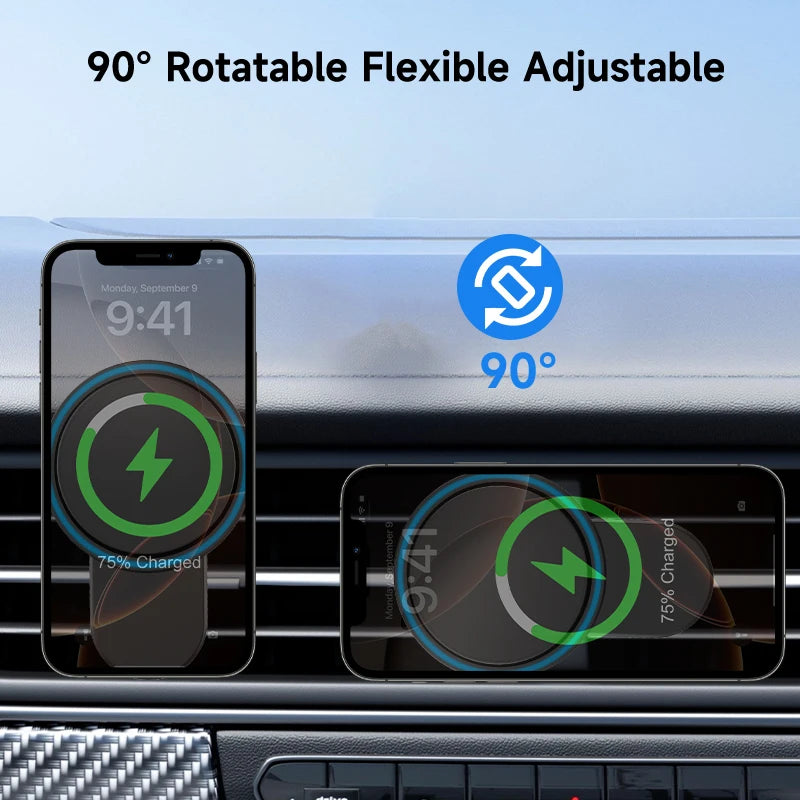 Magnetic Wireless Car Charger Mount 30W Fast Charging Air Vent Phone Holder Stand for iPhone 17 16 15 14 13 12 Pro Max Plus Safe
