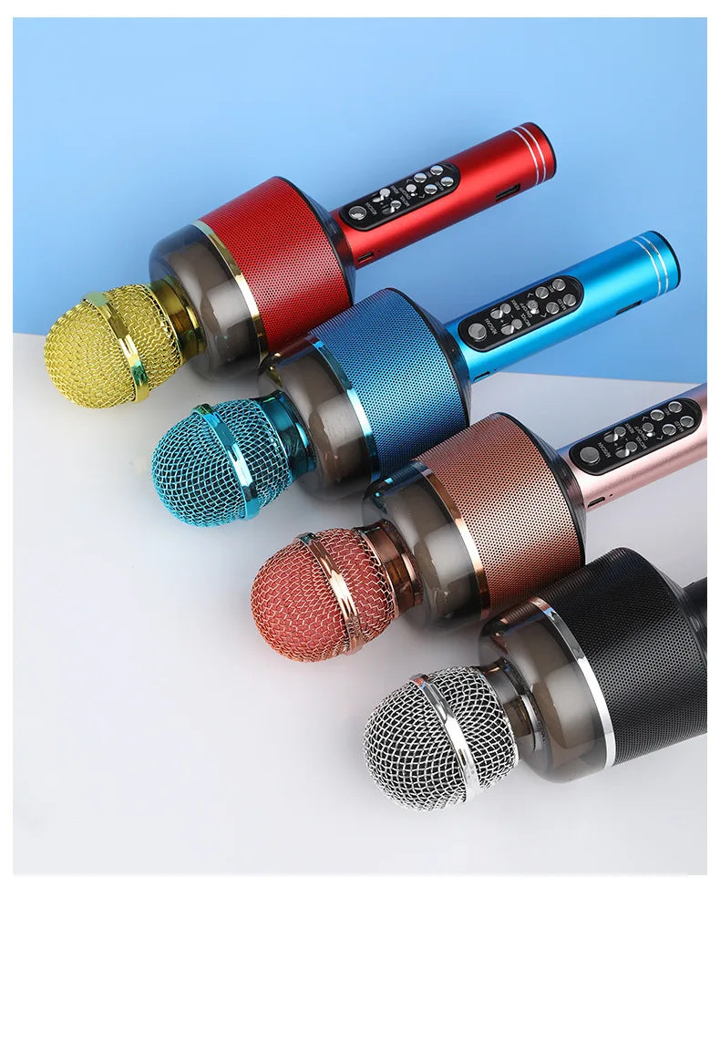 Karaoke Microphone for Kids & Adults - Bluetooth Microphones Singing Mic with Disco Lights, Echo Effect, Built-in Speaker