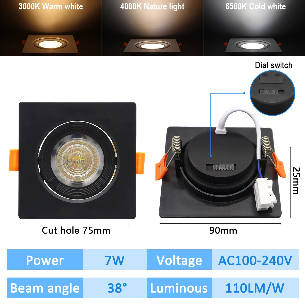1-10pcs Led Surface Mounted Spot Downlight CCT 3000/4000/6500K Anti-glare Ceiling Lamp Foldable Spotlights for BedRoom Bathroom