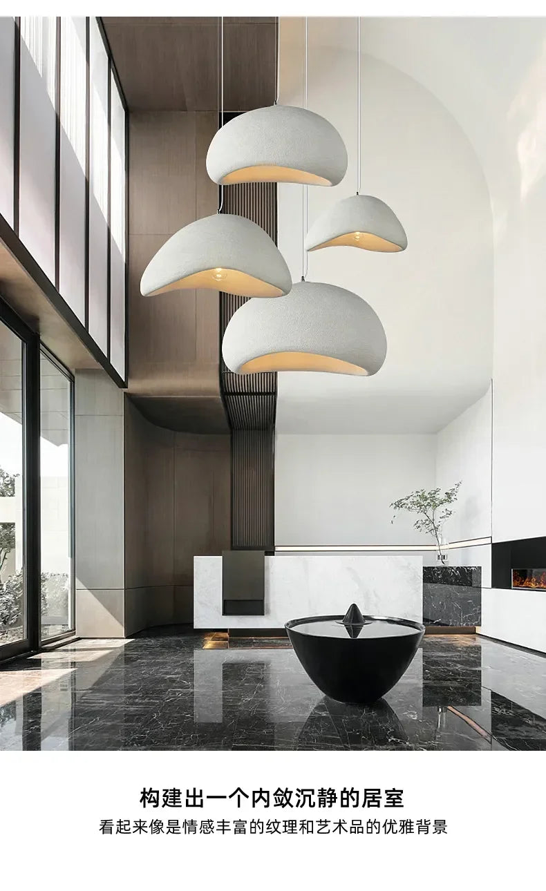 Japanese Wabi-Sabi Chandelier Modern Minimalist Dining Living Room Pendant Light Bedroom Bar Designer Homestay E27 Hanghing Lamp