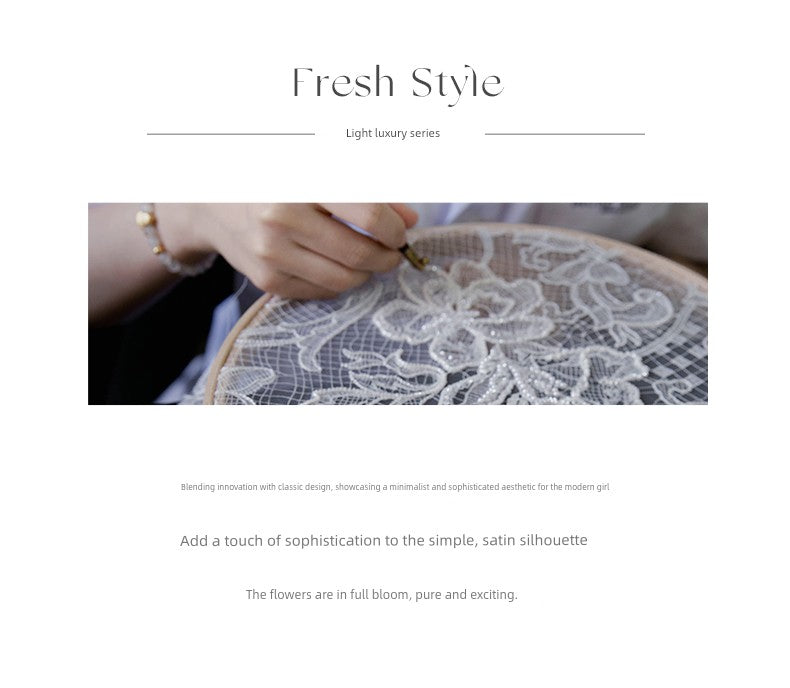 odelia "Mysterious Garden" 2025 New arrival Light Weddings Bride Gauze French Satin Minimalist Light