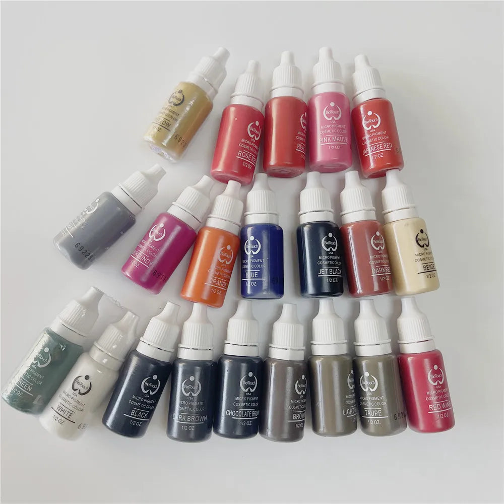 1Pcs Tattoo Ink Pigment Kit Permanent Makeup Micropigment for Eyebrow Eyeliner Lip Art Brown Black Chocolate Dark Red