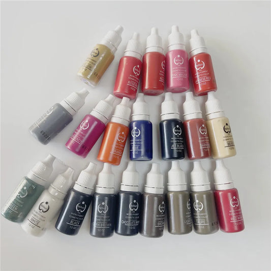 1Pcs Tattoo Ink Pigment Kit Permanent Makeup Micropigment for Eyebrow Eyeliner Lip Art Brown Black Chocolate Dark Red