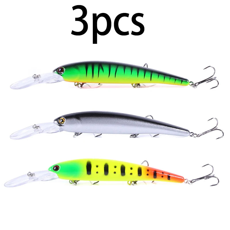 1pcs 16cm 20g Deep Diving Large Minnow Wobbler Lure Artificial Hard Bait Crankbait Bass Pike Perch Walleye Fishing Tackle