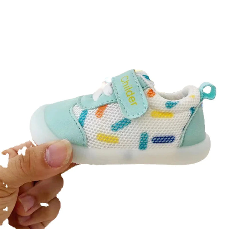 Boys/Girls Baby Walking Shoes 2025 Spring/Autumn New 0-2 Year Old Shoes Soft Sole Mesh Breathable Baby Shoe Nude Shoe Bebê أحذية