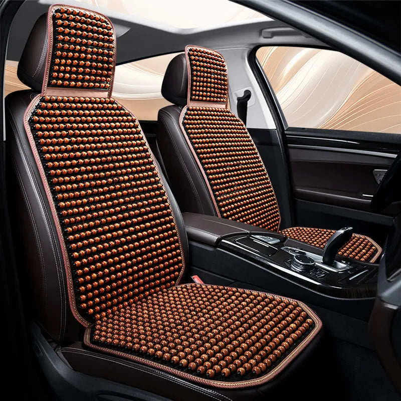 Cool Wooden Bead Car Seat Cushion Is Universal, Physical Cooling, Refreshing and Breathable, Non-Slip Base Cloth, Clothing Seat, 5 Colors Are Available