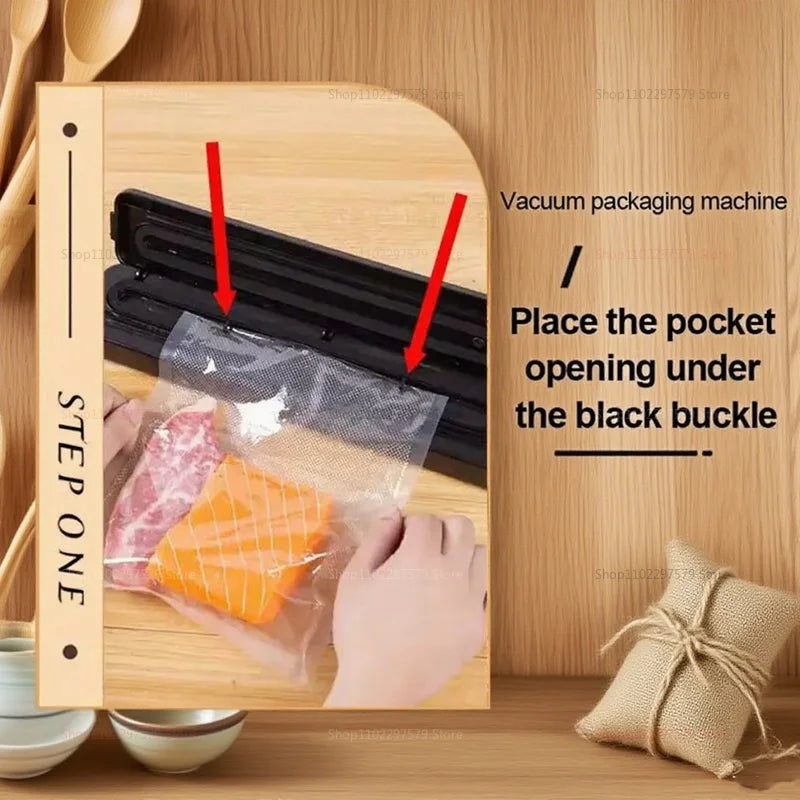 Vacuum sealer machine, with 2 modes, including vacuum seal bags, for food preservation, fruit sealing kitchen utensils