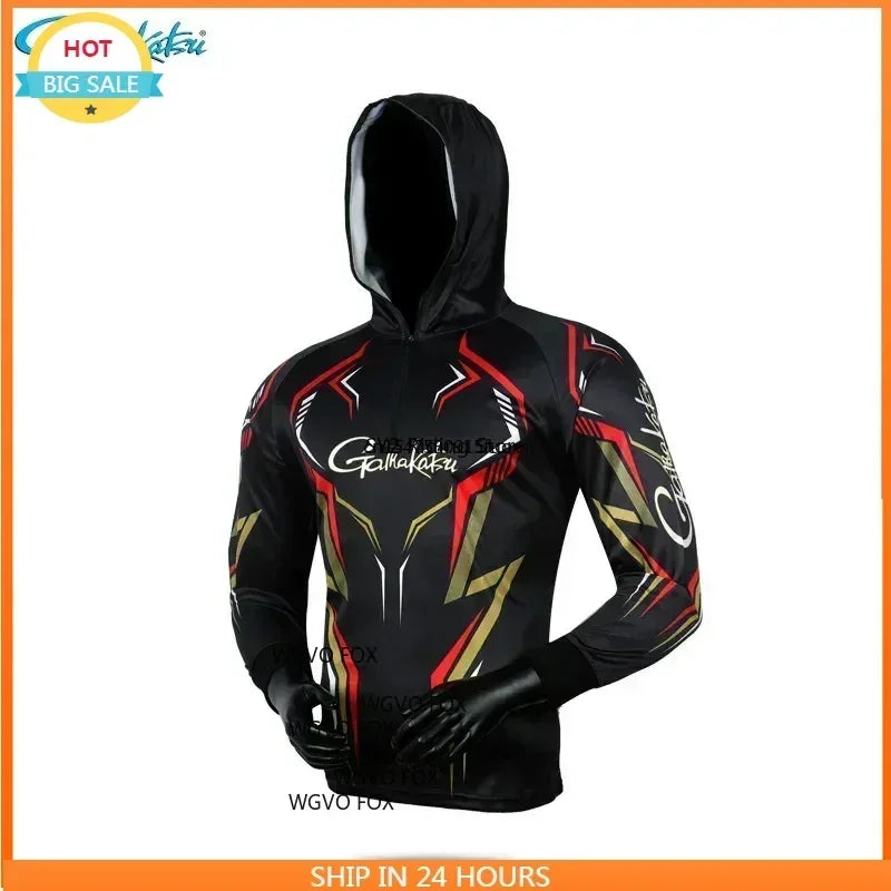 Fishing Clothing Long Sleeve Summer Quick-Drying Clothes Breathable Anti-UV Sun Protection Hooded Fishing Shirt