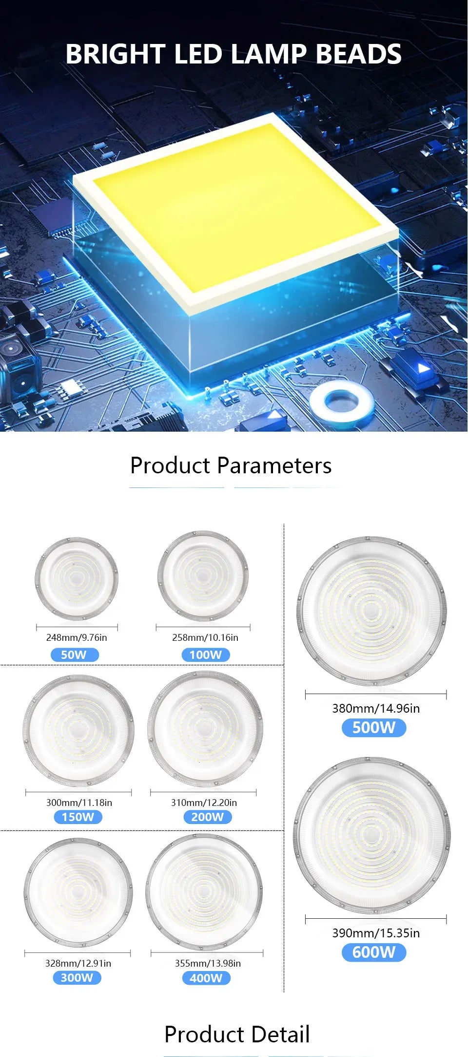 LED UFO High Bay AC85-265V 50W-600W Industrial Lighting Ceiling Light Market Warehouse Garage Gym Factory Sewing Machine Light