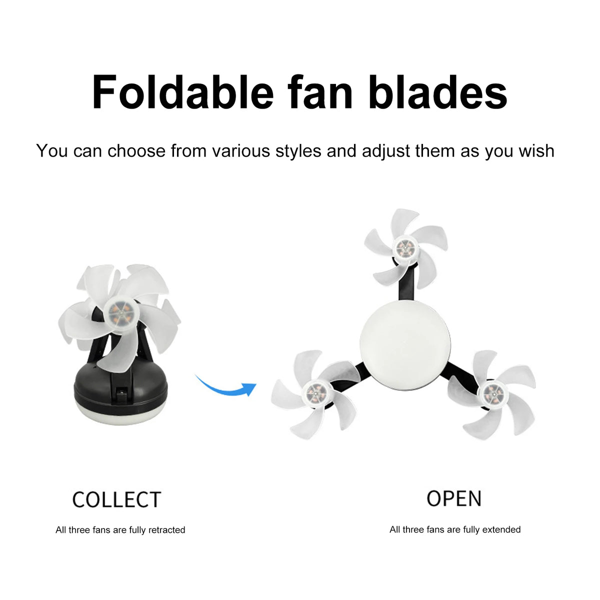E27 Dimmable LED Socket Drone Fan Light with RC & Extension Rod 2 In 1 Hanging Fans 3-Speed for Bedroom Kitchen Working Space