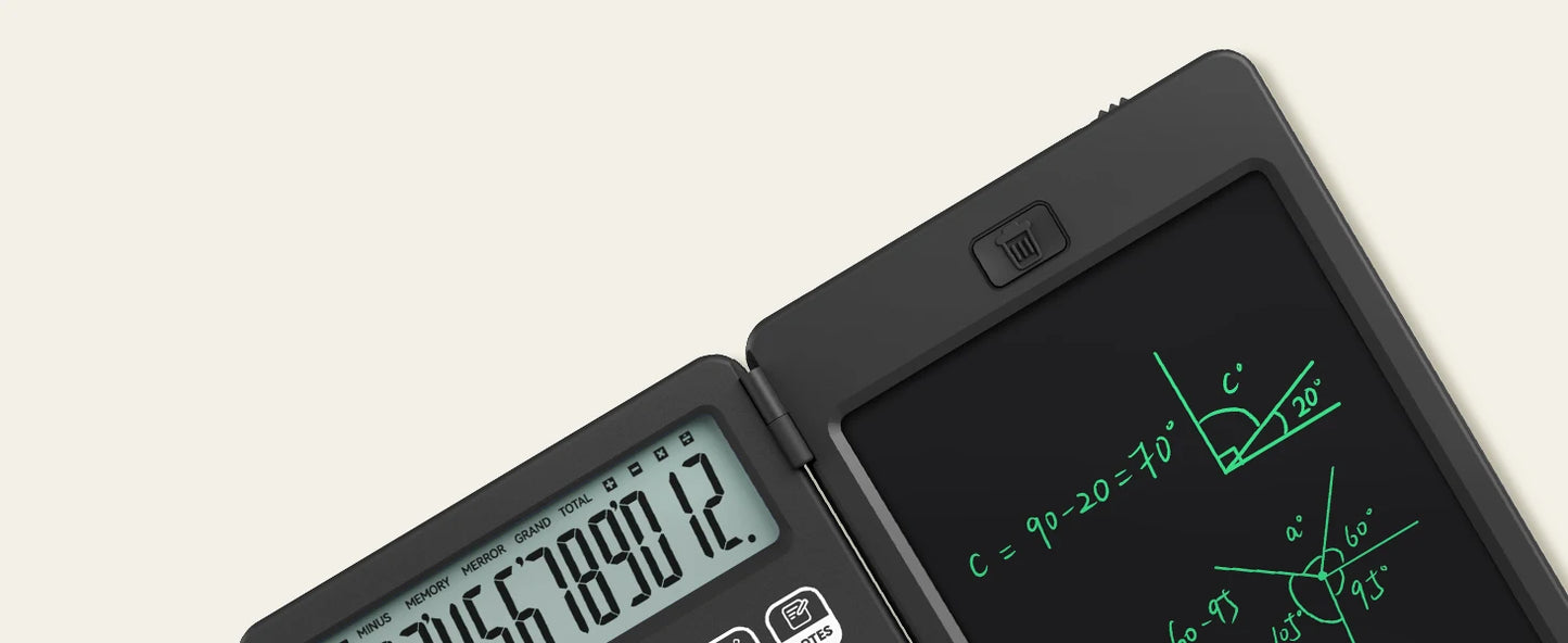 Upgraded Basic Calculator with 6.5 Inch Notepad Standard Calculator Pocket 12 Digits Function 2 in 1 Portable for School Office